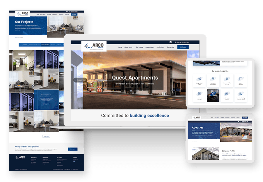 Taksogik created the website for construction company ARCO to present their services